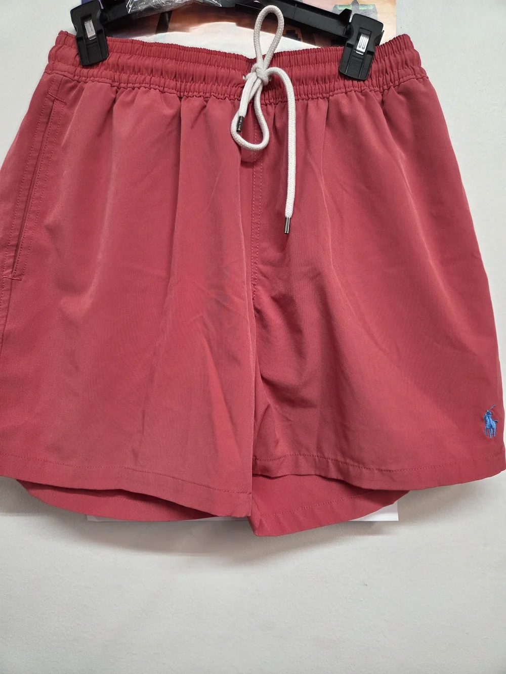 Polo by Ralph Lauren Men's Red Drawstring Swim/Active Shorts